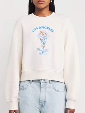 rag & bone Cream Sweatshirt with Blue Los Angeles Graphic